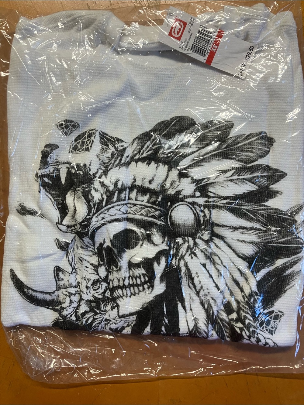 NWT Ecko Unltd Head Chief Skull Thermal Shirt XS